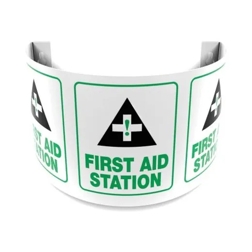 Accuform PSJ120 180D Projection Sign: First Aid Station