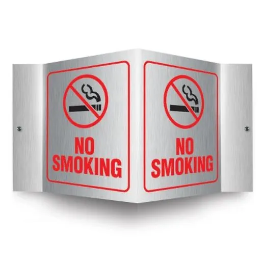 Accuform PSM322 6"" x 5"" Panel Brushed Aluminum 3D Projection Sign: No Smoking