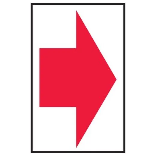 Accuform PSP106 8"" x 5"" Safety Sign: Arrow Red on White