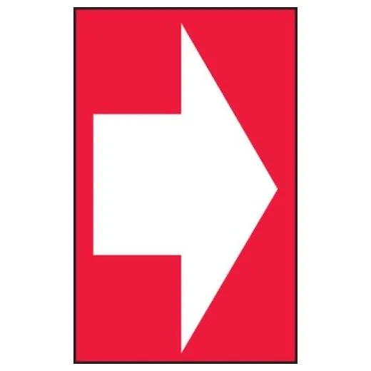 Accuform PSP110 8"" x 5"" Safety Sign: Right Arrow Red Background