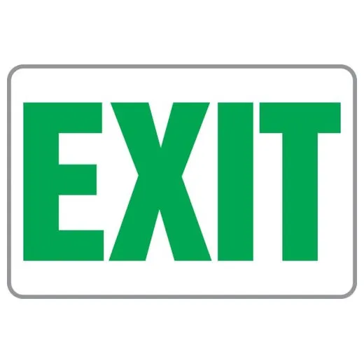 Accuform PSP111 8"" x 12"" Safety Sign: Exit Green