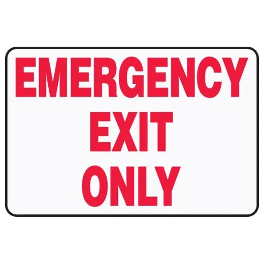 Accuform PSP116 8"" x 12"" Emergency Exit Only Safety Sign