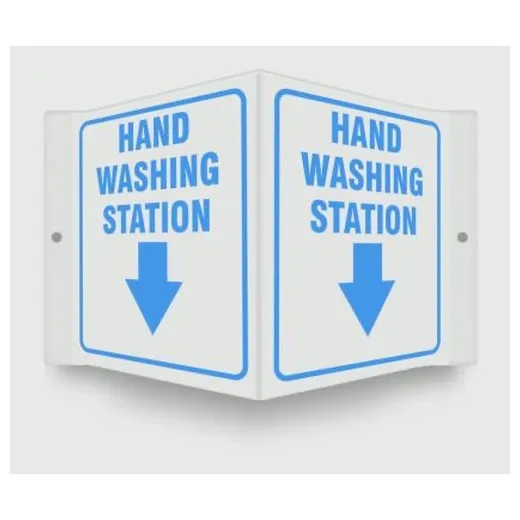 Accuform PSP128 Projection Safety Sign: Hand Washing Station 3D 6"" x 5"" Panel