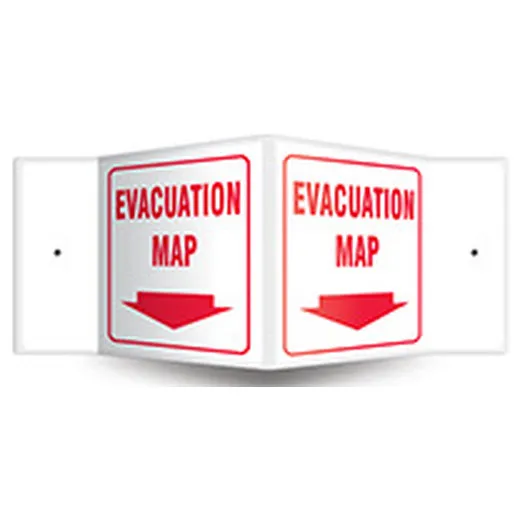 Accuform PSP152 3D 6"" x 5"" Panel Projection Sign: Evacuation Map