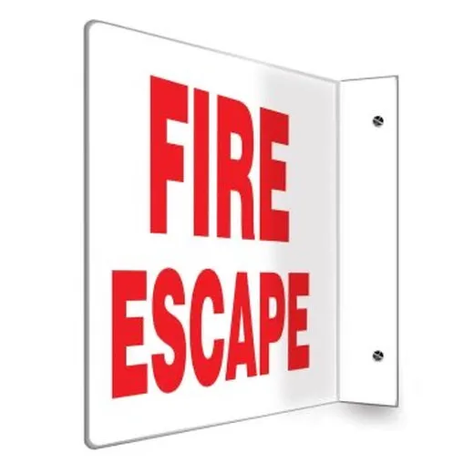 Accuform PSP200 8"" x 12"" Panel Projection Safety Sign: Fire Escape 90D