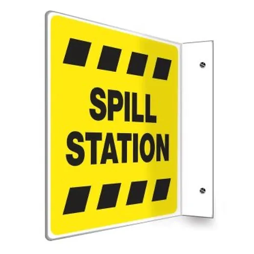 Accuform PSP220 90D 8"" x 12"" Panel Projection Sign: Spill Station