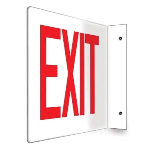 Accuform PSP221 90D 8"" x 12"" Panel Projection Safety Sign: Exit
