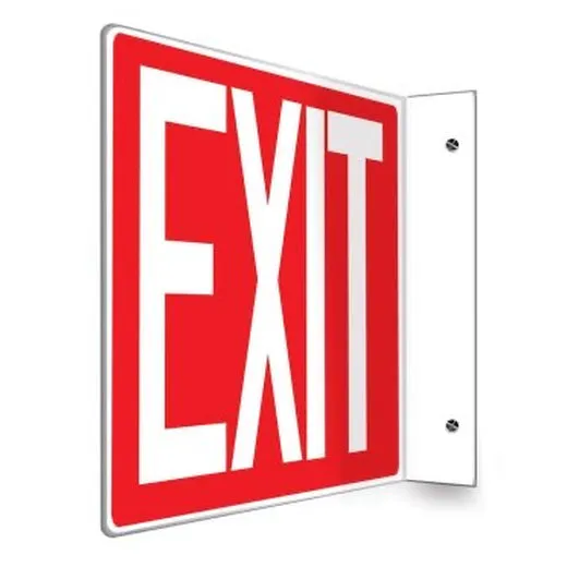 Accuform PSP223 90D 8"" x 12"" Panel Projection Sign: Exit