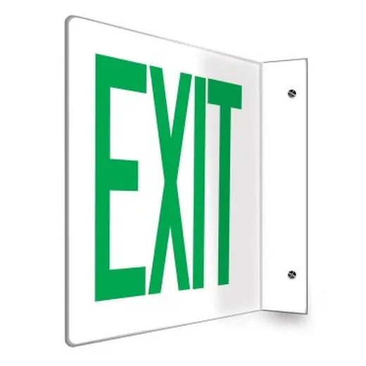 Accuform PSP228 8"" x 12"" Panel Projection Sign: Exit 90D