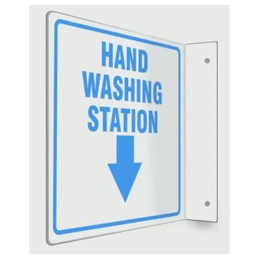 Accuform PSP236 Projection Safety Sign: Hand Washing Station 90D 8"" x 8"" Panel