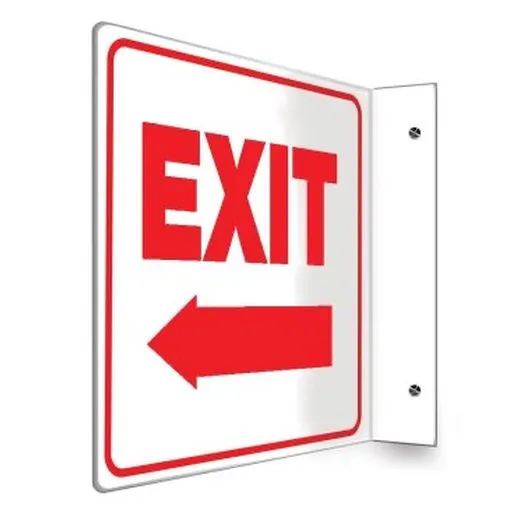 Accuform PSP240 90D 8"" x 8"" Panel Projection Sign: Exit Arrow