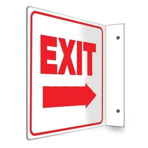 Accuform PSP241 90D 8"" x 8"" Panel Projection Sign: Exit Arrow