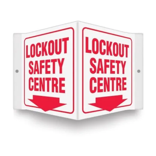 Accuform PSP314 Projection Safety Sign: Lockout Safety Centre 3D 6"" x 5"" Panel
