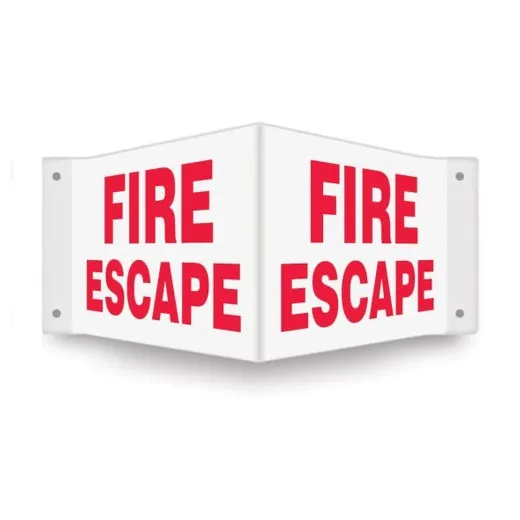 Accuform PSP323 8"" x 12"" Panel Projection Safety Sign: Fire Escape 3D