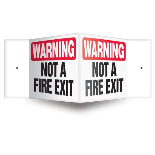 Accuform PSP332 3D 8"" x 12"" Panel Projection Safety Sign: Warning - Not A Fire Exit