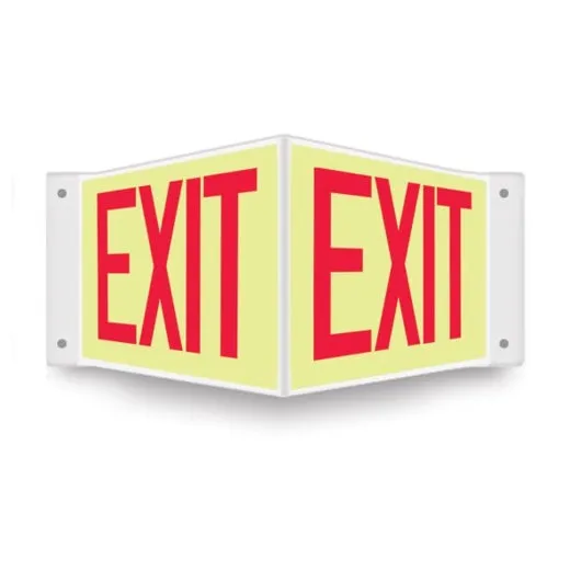 Accuform PSP335 3D 8"" x 12"" Panel Glow-In-The-Dark Projection Sign: Exit