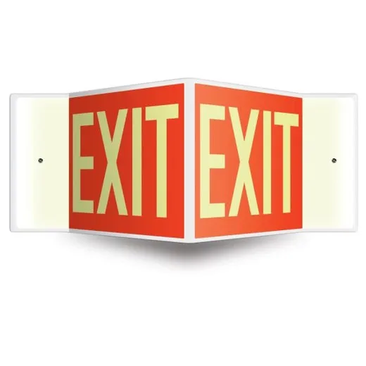 Accuform PSP338 8"" x 12"" Panel Lumi-Glow Plastic Projection Sign: Exit 3D