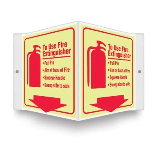 Accuform PSP349 3D 6"" x 5"" Panel Glow-In-The-Dark Projection Sign: To Use Fire Extinguisher