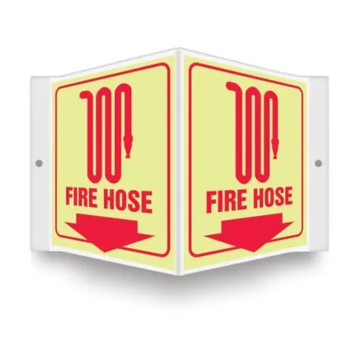 Accuform PSP350 3D 6"" x 5"" Panel Glow-In-The-Dark Projection Sign: Fire Hose Symbol