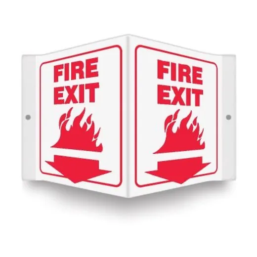 Accuform PSP356 3D 6"" x 5"" Panel Projection Safety Sign: Fire Exit Glow