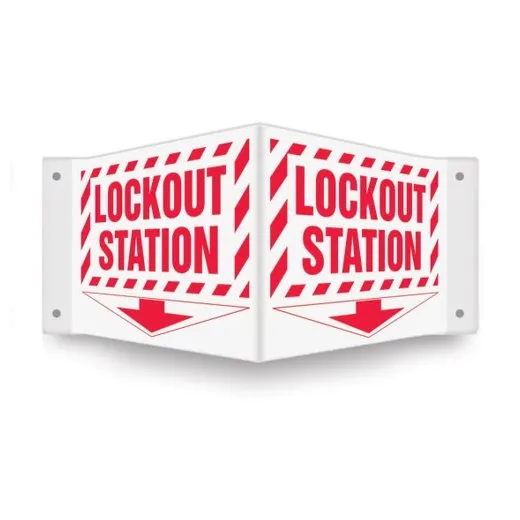 Accuform PSP357 3D 8"" x 12"" Panel 3D Projection Sign: Lockout Station