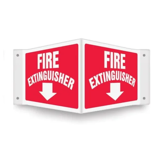 Accuform PSP364 3D 8"" x 12"" Panel Projection Sign: Fire Extinguisher Arrow