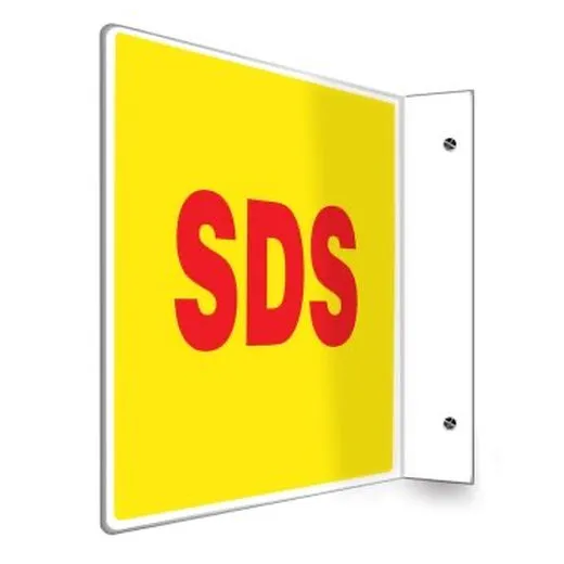 Accuform PSP452 90D 8"" x 12"" Panel Projection Safety Sign: SDS