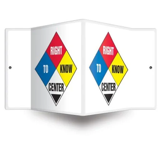 Accuform PSP764 3D 8"" x 12"" Panel 3D Projection Safety Sign: Right To Know Center