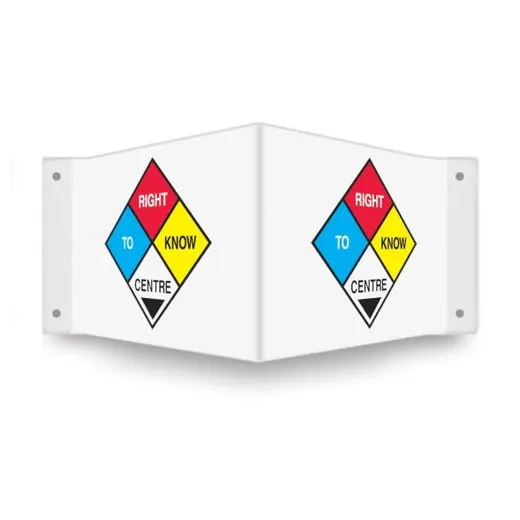 Accuform PSP766 3D 8"" x 12"" Panel Projection Safety Sign: Right To Know Centre