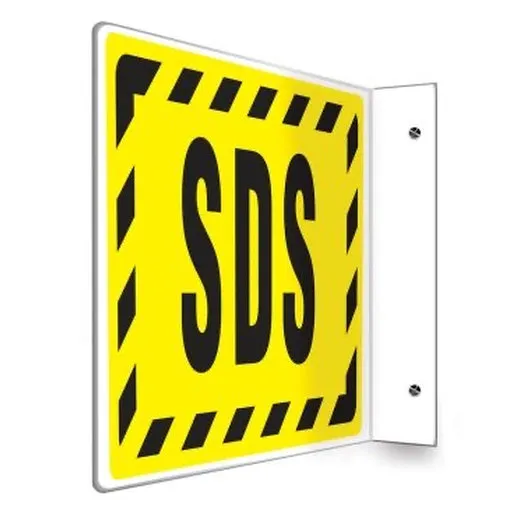 Accuform PSP776 90D 8"" x 12"" Panel SDS Projection Sign