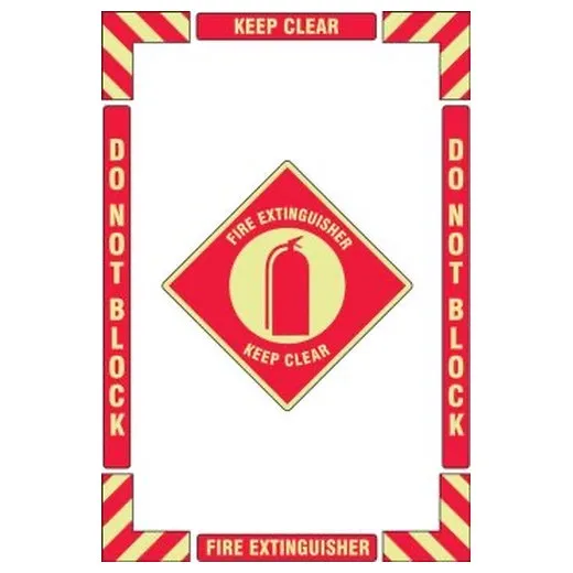 Accuform PSR121 36"" x 24"" Floor Marking Kit: Fire Extinguisher Keep Clear Do Not Block