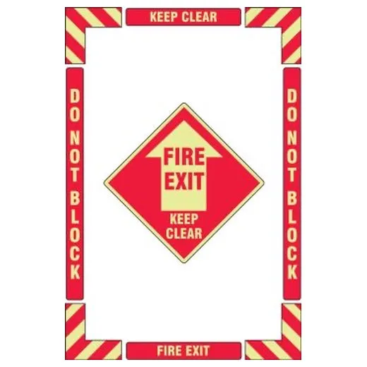 Accuform PSR122 36"" x 24"" Floor Marking Kit: Fire Exit Keep Clear Do Not Block