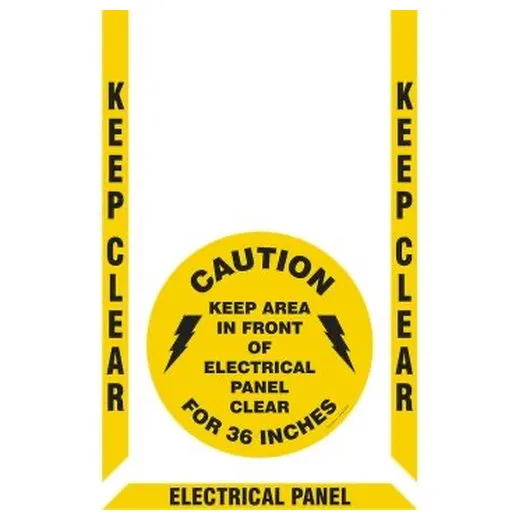 Accuform PSR526 17"" Slip-Gard Floor Marking Kit: Keep Clear - Electrical Panel 36-in