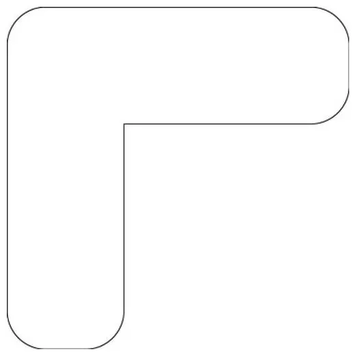 Accuform PTE208WT 6"" x 2"" Durable Marking Shape: Corner White