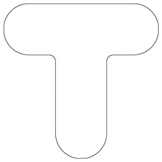 Accuform PTE214WT 8"" x 6"" x 2"" Durable Marking Shape: T-Corner Rounded White