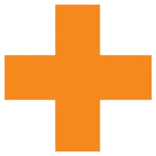 Accuform PTE216OR 6"" x 6"" x 2"" Durable Marking Shape: Quad Corner Orange