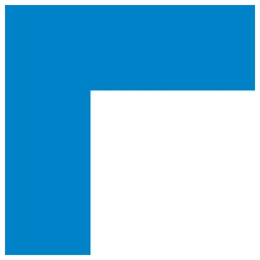 Accuform PTE224BU 6"" x 2"" Durable Marking Shape: Corner Blue Square