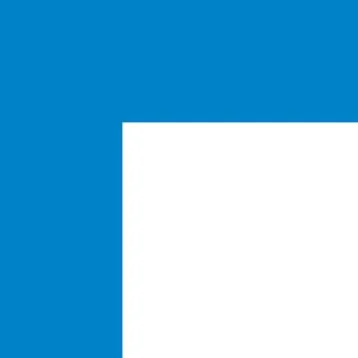 Accuform PTE226BU 6"" x 3"" Durable Marking Shape: Corner Blue Square