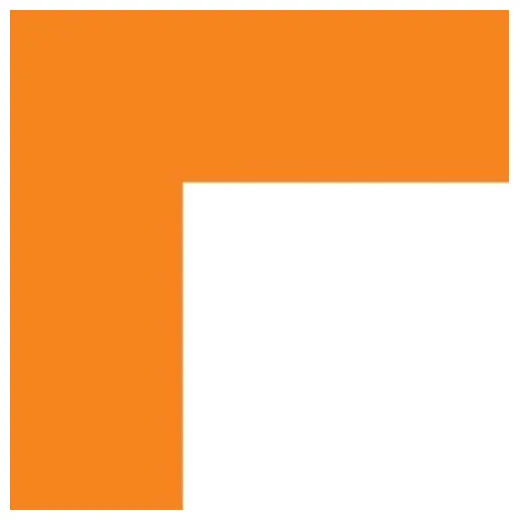 Accuform PTE226OR 6"" x 3"" Durable Marking Shape: Corner Orange Square