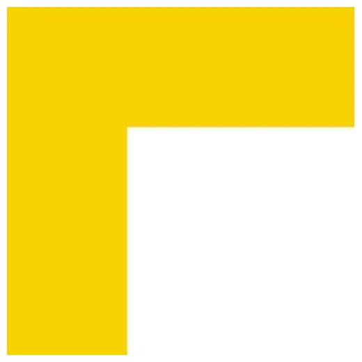Accuform PTE226YL 6"" x 3"" Durable Marking Shape: Corner Yellow