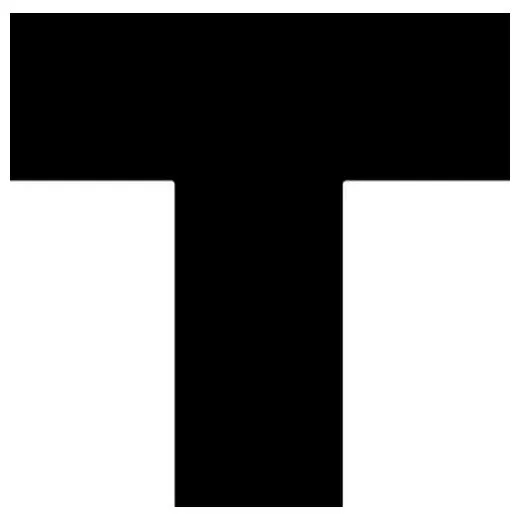 Accuform PTE228BK 6"" x 6"" x 3"" Durable Marking Shape: T-Corner Rounded Black Square
