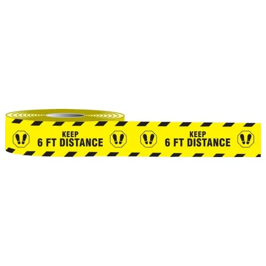 Accuform PTM468 2"" x 54-ft Floor Sign: Keep 6-ft Distance