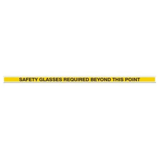 Accuform PTP219 2"" x 48"" Tough-Mark Heavy-Duty Printed Message Strip Safety Glasses Required Beyond This Point
