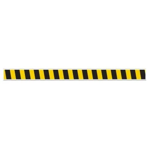 Accuform PTP226 4"" x 48"" Tough-Mark Heavy-Duty Printed Message Strip Yellow / Black Stripe