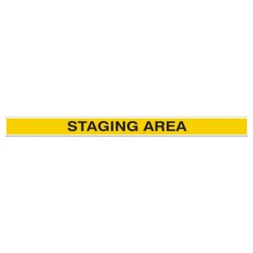 Accuform PTP229 4"" x 48"" Tough-Mark Heavy-Duty Printed Message Strip Staging Area