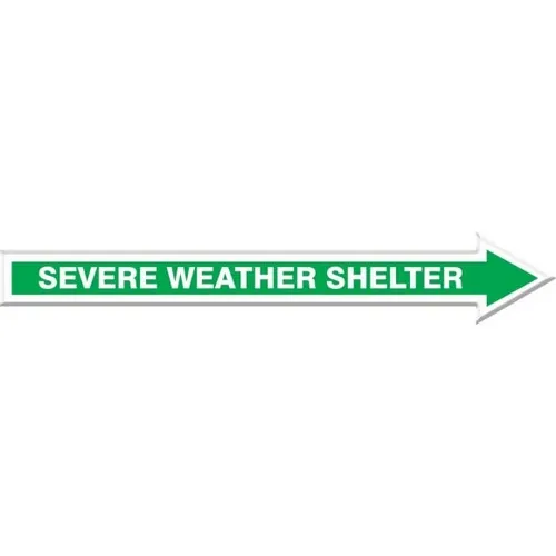 Accuform PTP401 2"" x 12"" Tough-Mark Heavy-Duty Printed Message Strip: Severe Weather Shelter