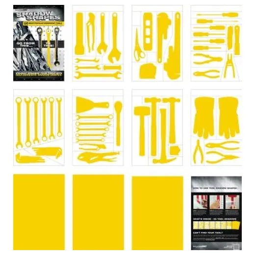 Accuform PVR100YL Shadow Shape Tool Shadow Label Booklet Yellow