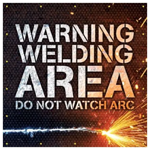 Accuform PWD101BU 6-ft x 6-ft ONE-WAY Printed Welding Screens: Warning - Welding Area - Do Not Watch Arc, Blue