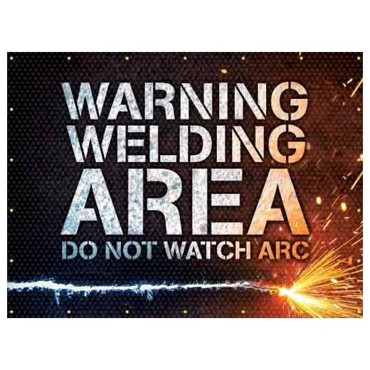 Accuform PWD103BU 6-ft x 8-ft ONE-WAY Printed Welding Screens: Warning - Welding Area - Do Not Watch Arc, Blue