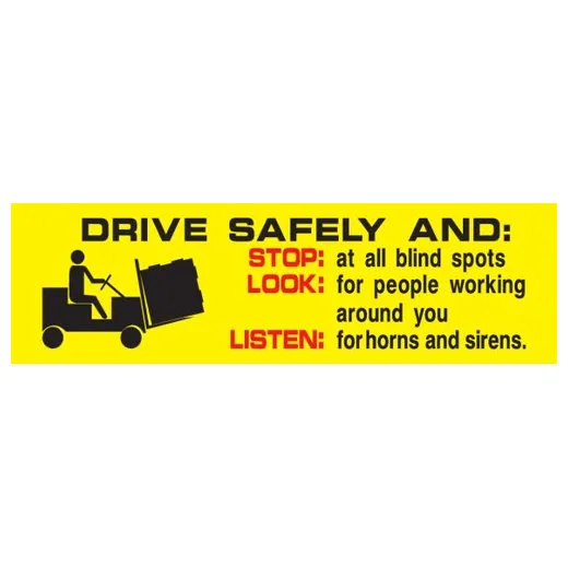 Accuform PWG210 28"" x 96"" Wall-Wrap Wall Graphics: Drive Safely And - Stop Look Listen, Standard Material